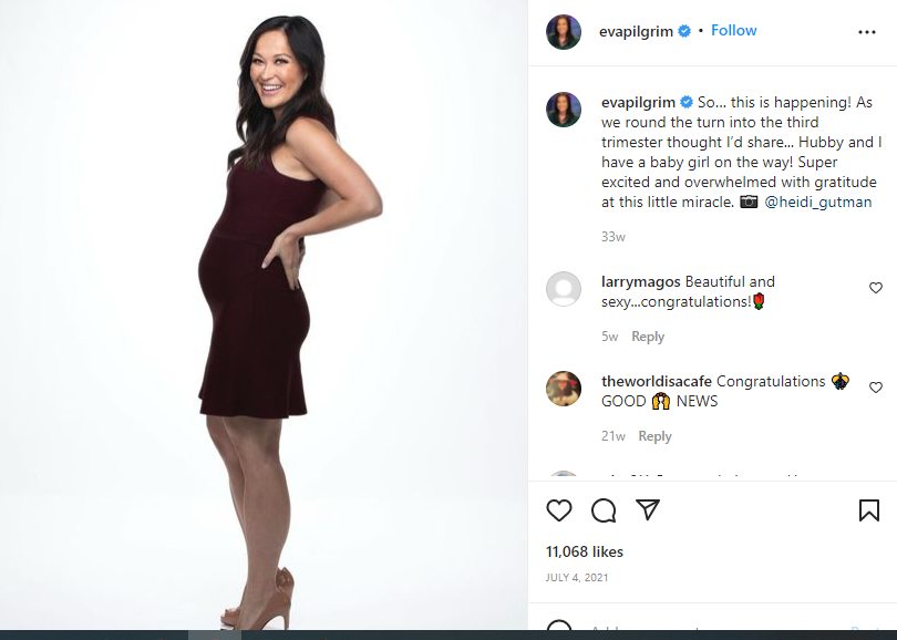 Eva Pilgrim Shared Pregnancy News on Instagram