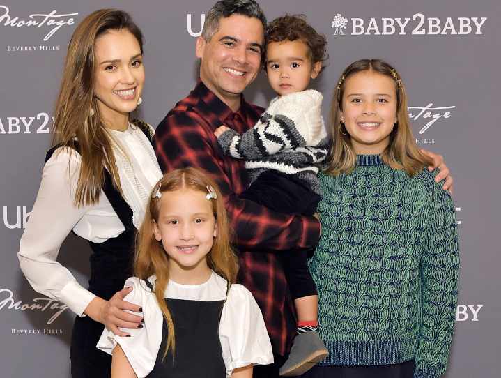 Jessica Alba with her husband, Cash and children