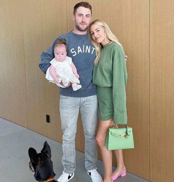 Morgan Stewart looking happy with her husband, Jordan McGraw and daughter